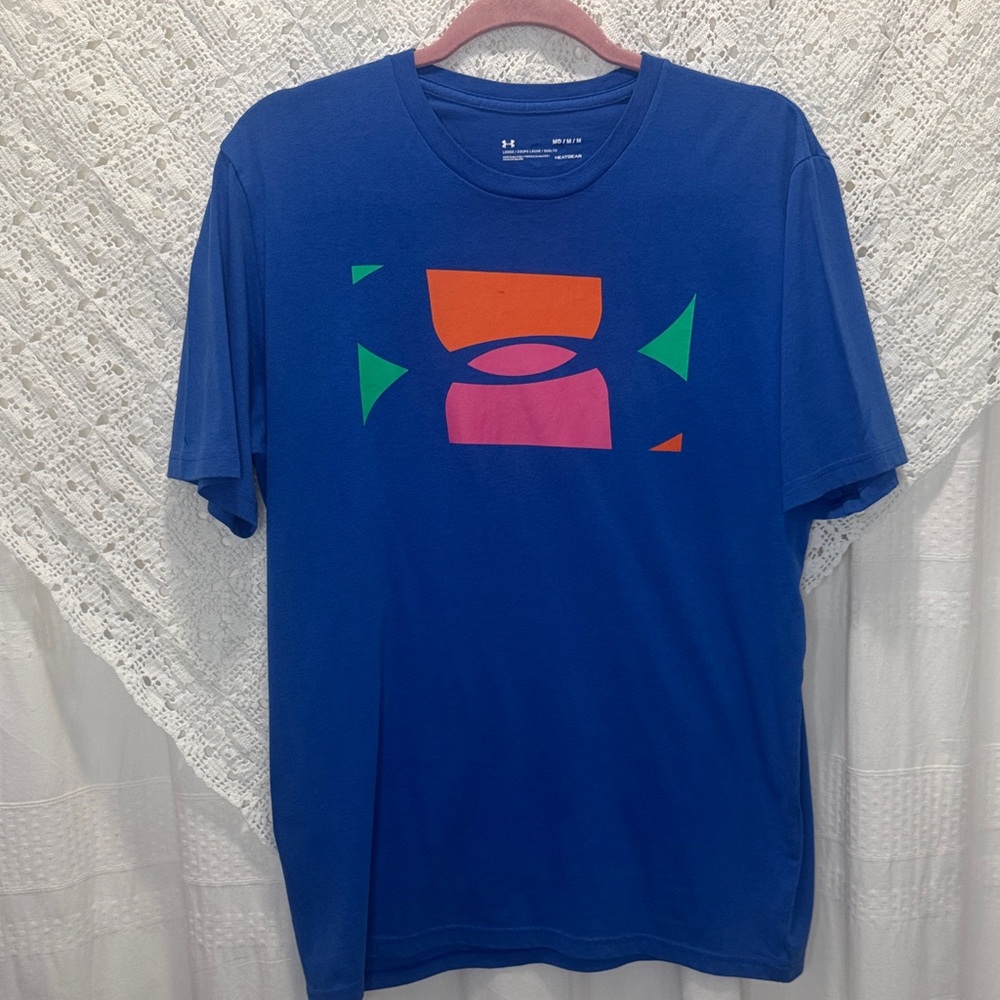 Under Armour Men's Blue Tee with Colorful Graphic